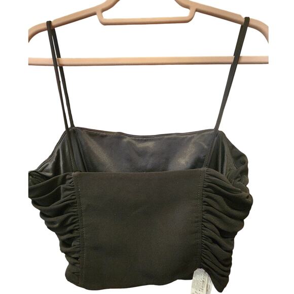 ZARA Black Bustier Cropped Corset top Size Medium EUC - Picture 4 of 5